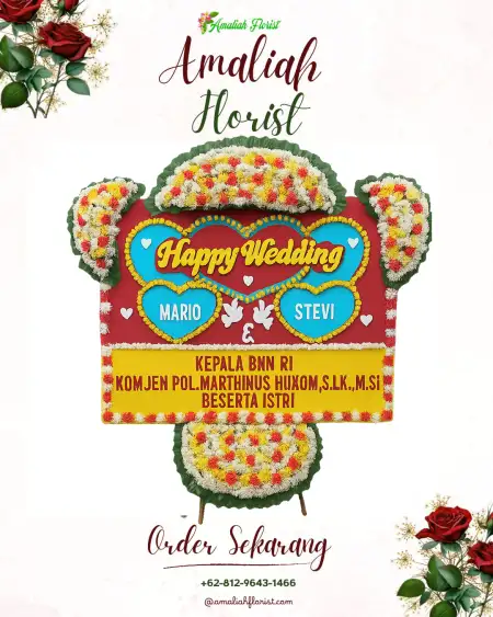 Papan Bunga Pernikahan Graha Harmas Brataseni Depok